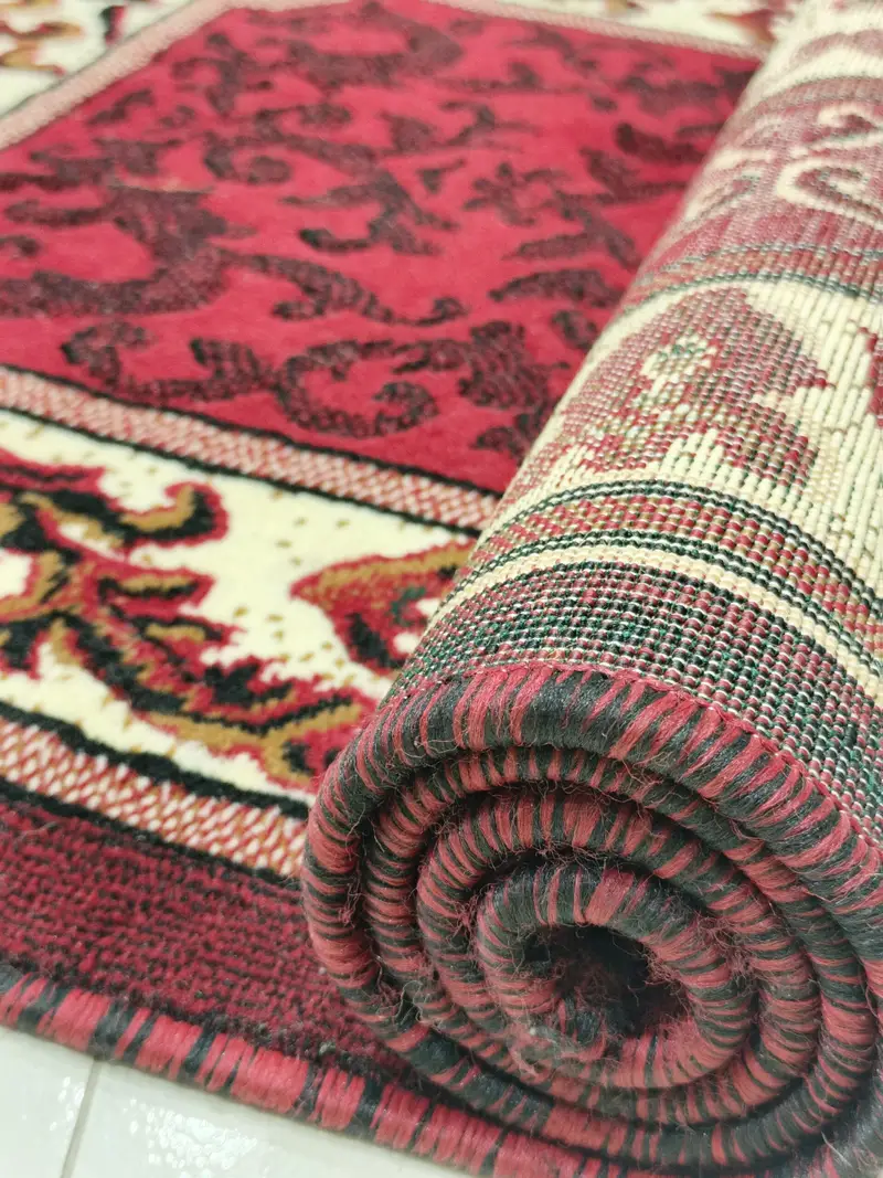 4/6 Feet - Indonesian Rug 4×6 ft – Red Ornate Border & Medallion Design - Image 2