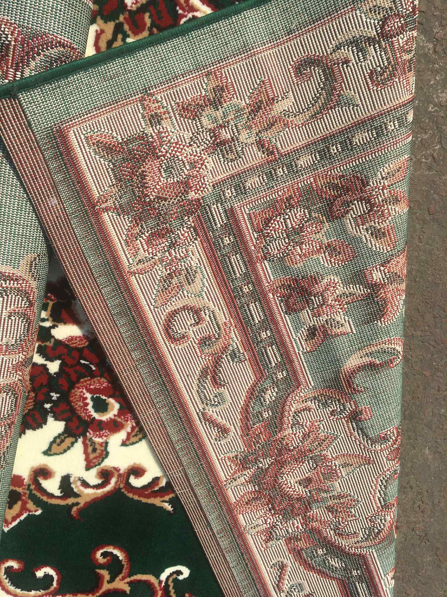 5/7 Fit - Premium Turkish Floral Rug – Green & Beige with Classic Border - Image 5