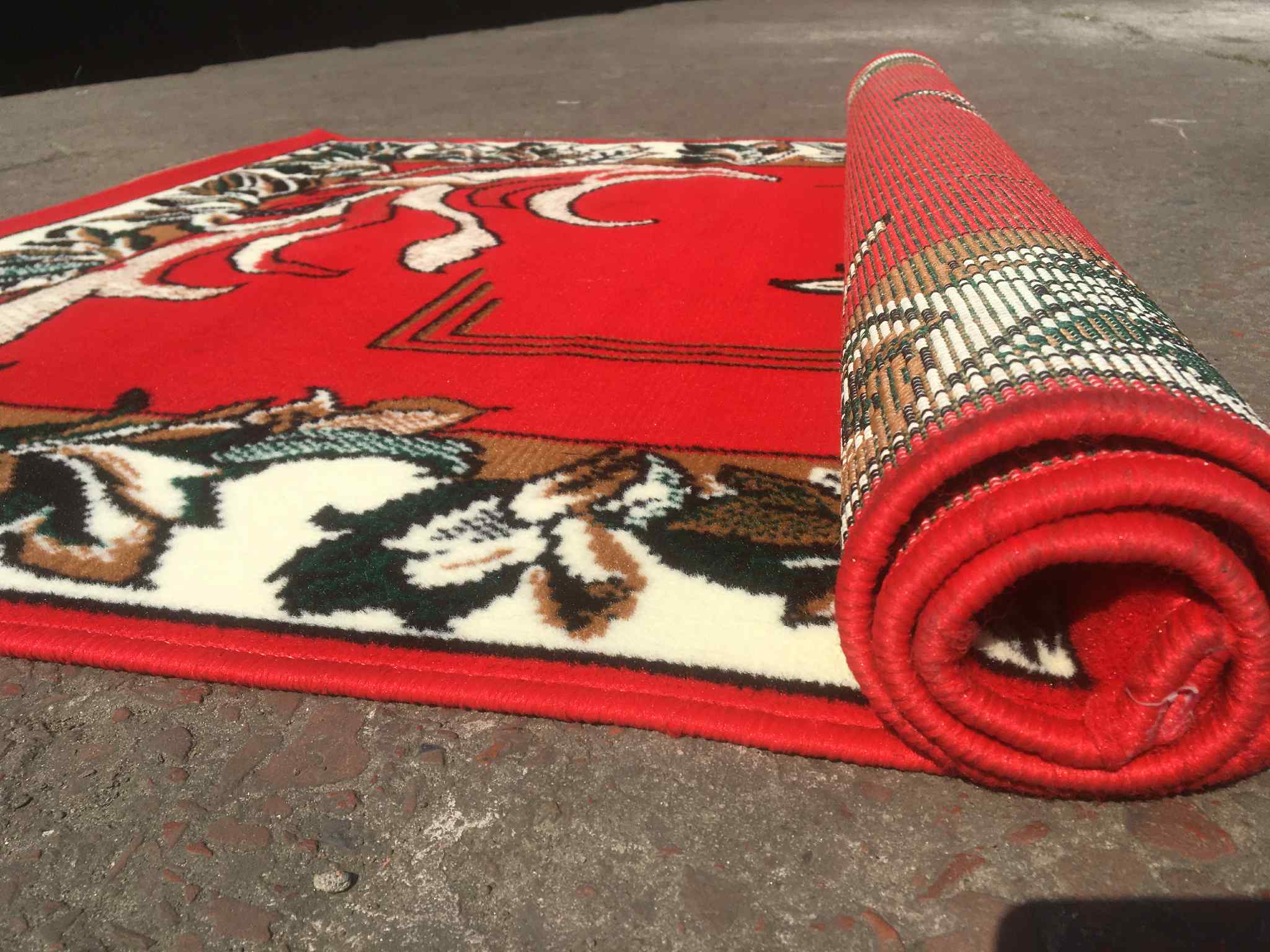 5/7 Feet - Premium Turkish Floral Rug – Green & Beige with Classic Border - Image 2