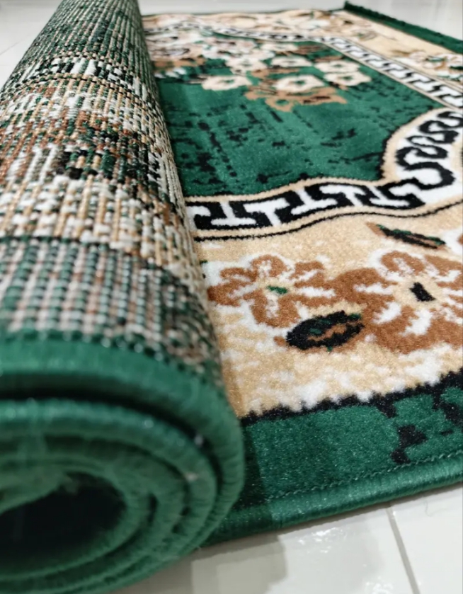 4/6 Feet - Premium Turkish Floral Rug – 120×180 cm – Green & Beige with Classic Border - Image 2